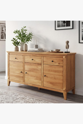 Eichenschrank 160 cm rustikal skandinavisch mit Türen &